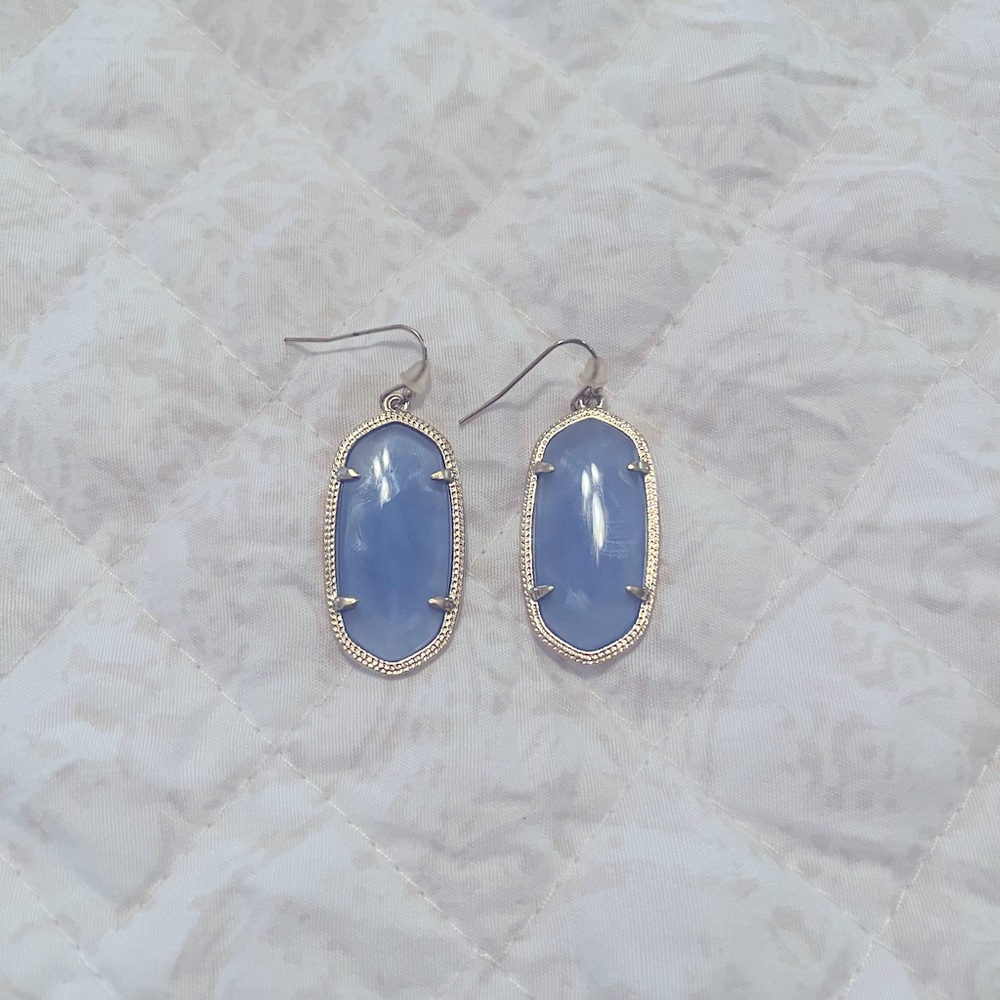 Kendra Scott Classic Elle Gold Drop Earrings in Blue